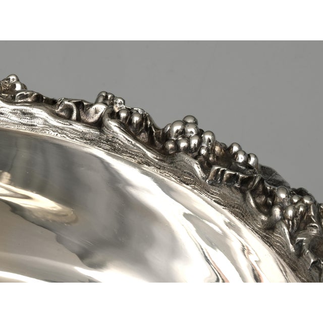 Metal Antique Gorham Sterling Silver Punch Bowl With Grapevine Border for Spaulding & Co. Chicago, Circa 1900 For Sale - Image 7 of 8