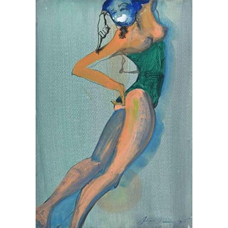 Anastasia Kurakina, Nude, Watercolor, 2016 For Sale