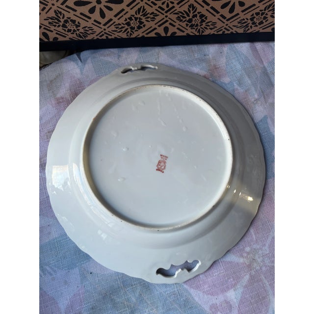 Antique Vintage Bawo & Dotter Marie Antoinette Portrait Beaded Cranberry & Gold Cake Plate For Sale In Washington DC - Image 6 of 13