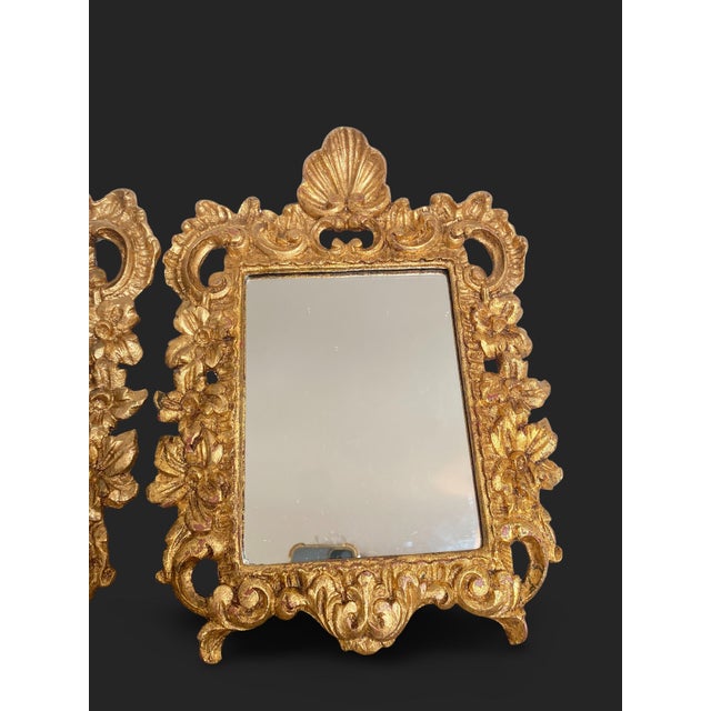 Regency Mirrors in Gilded Wood with Gold Leaf, 1950s, Set of 2 For Sale - Image 9 of 11