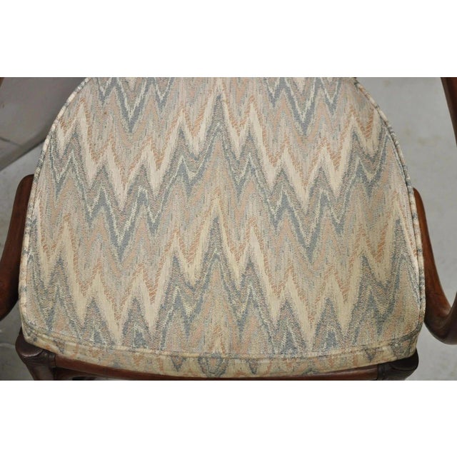 Brown Vintage Hollywood Regency Bentwood Rattan Fan Back Dining Chairs - Set of 4 For Sale - Image 8 of 12
