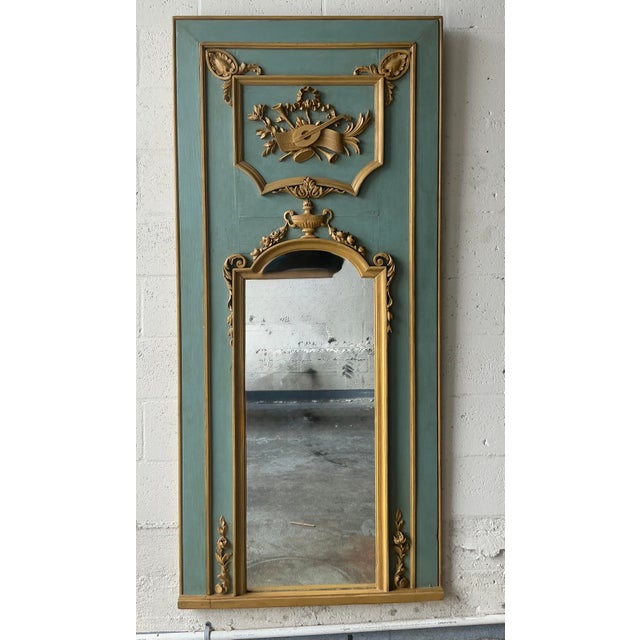 Mid 20th Century Vintage Regency Gilt Tipped Trumeau Mirror For Sale - Image 5 of 8