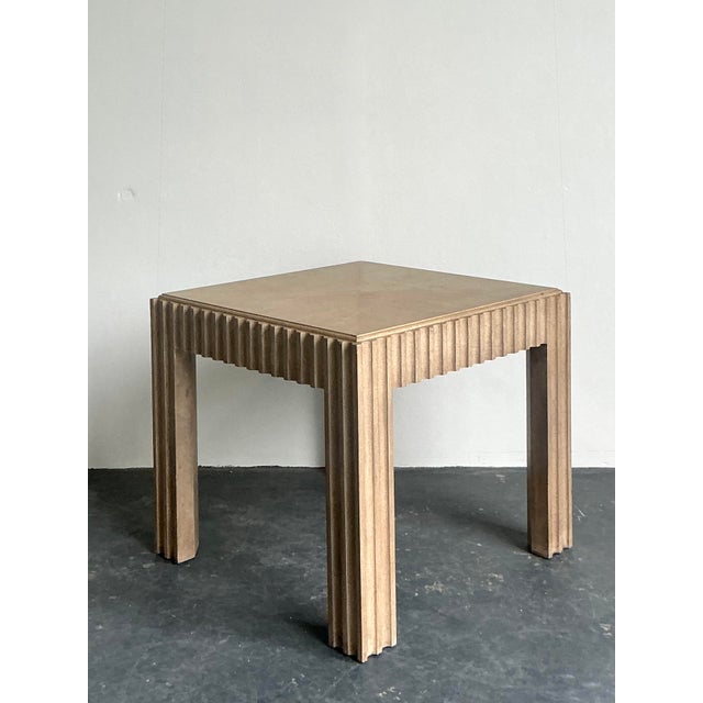 Marge Carson Vintage Boho Marge Carson Fluted Game Table For Sale - Image 4 of 12