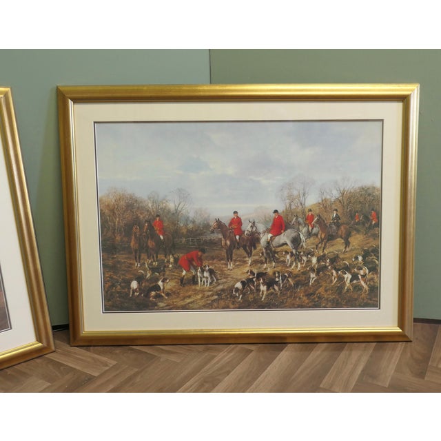 Hunting Scenes, Large Coloured Prints, 1920, Set of 2 For Sale - Image 4 of 8
