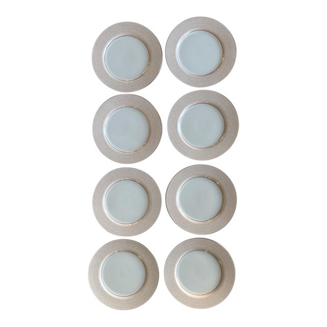 1990s Fitz and Floyd Adobe Peach 7” Plates - Set of 8 For Sale