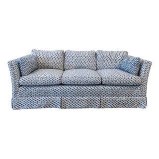 Late 20th Century Fluted Tuxedo Sofa With Pleated Skirt For Sale
