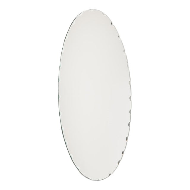 Vintage Oval Wall Mirror, 1970s For Sale