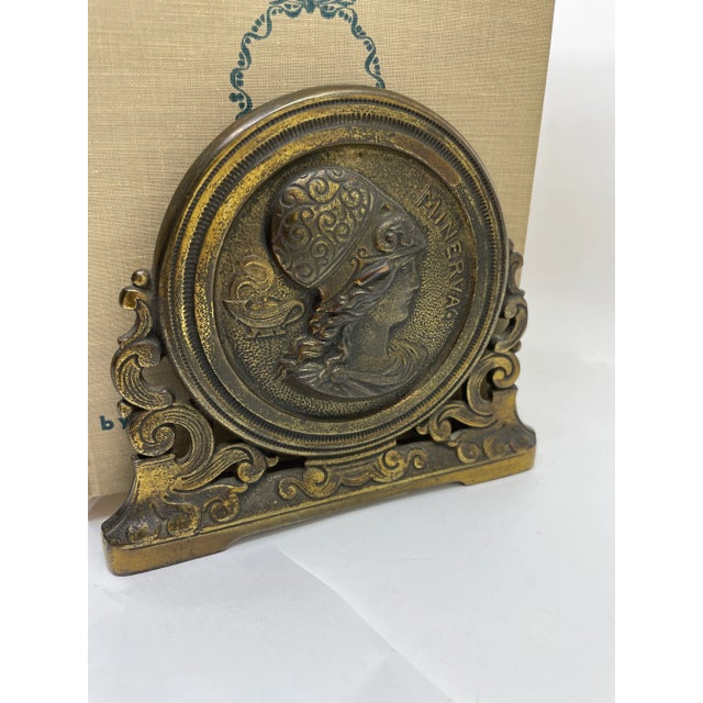 Antique Expandable Art Nouveau Gold Cast Iron Book End For Sale In New York - Image 6 of 12