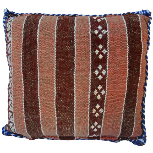 Textile Mid 20th Century Moroccan Berber Pillow with Colorful Diamonds For Sale - Image 7 of 11