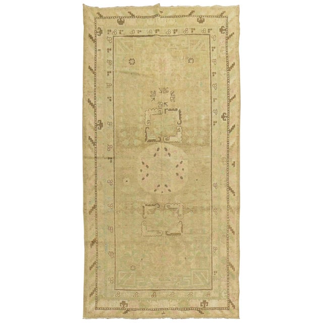 Pastel Antique Khotan Rug with Camel Background For Sale - Image 15 of 18
