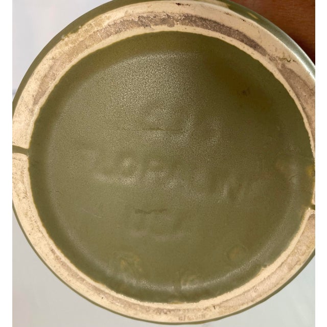 Vintage McCoy Floraline Green Neoclassical Design Vase For Sale - Image 9 of 9