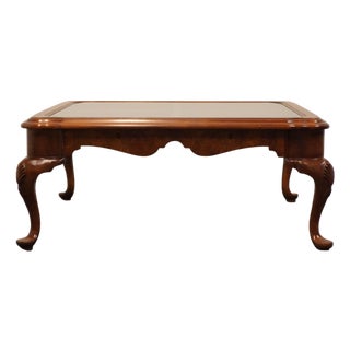 Hekman Furniture Solid Cherry Traditional Style 39" Square Glass Topped Accent Coffee Table For Sale
