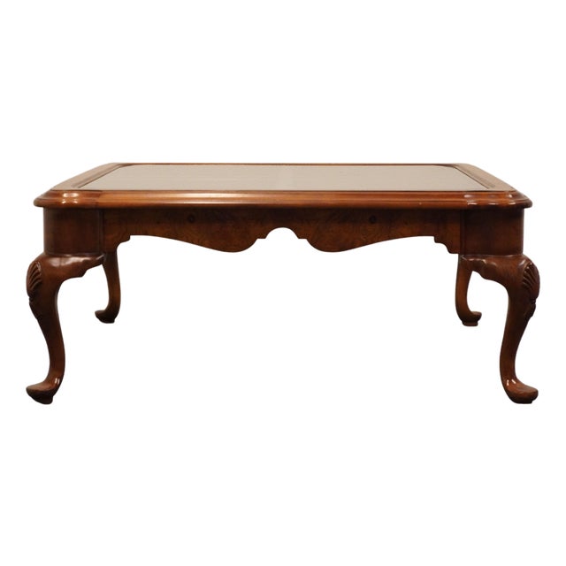 Hekman Furniture Solid Cherry Traditional Style 39" Square Glass Topped Accent Coffee Table For Sale
