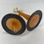 Art Deco 1930s Charles Schneider Style Art Deco Pressed Orange Glass Candlesticks - A Pair For Sale - Image 3 of 12