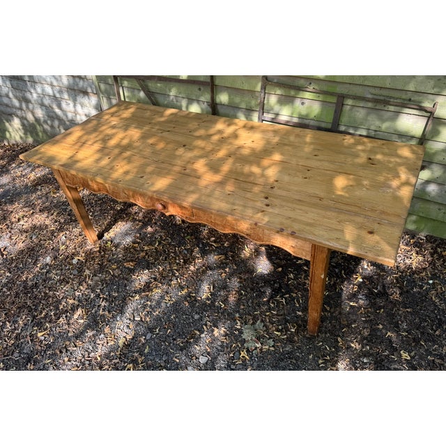 Large Farmhouse Dining Table in Pine, 1955 For Sale - Image 3 of 12