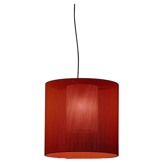 Red Moaré M Pandant Lamp by Antoni Arola For Sale