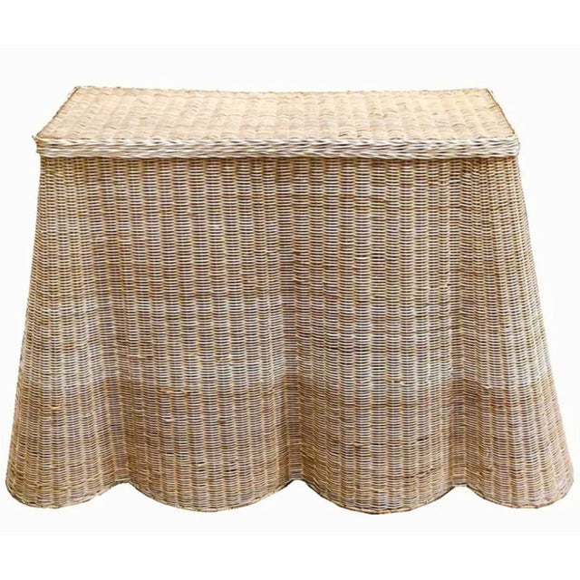 Scalloped Wicker Console Table Chairish