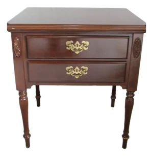 1980s Ethan Allen Georgian Court Cherry Nightstand Table