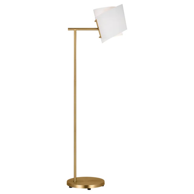 Modern Ellen Degeneres By Visual Comfort Studio Paerero 1-Light Medium Task Floor Lamp in Burnished Brass For Sale - Image 3 of 3