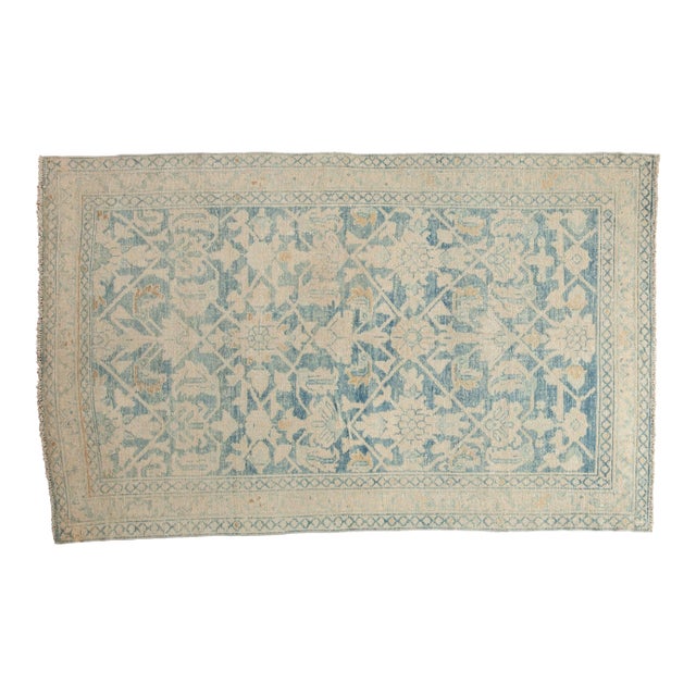 1940s Vintage Persian Hamadan Lattice Floral Wool Rug For Sale