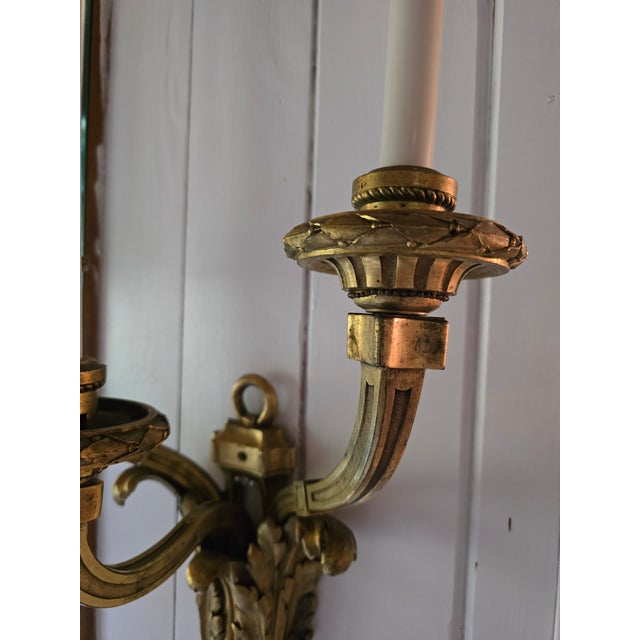 Antique Large Bronze Louis XV Style Ormolu Sconce For Sale - Image 9 of 11