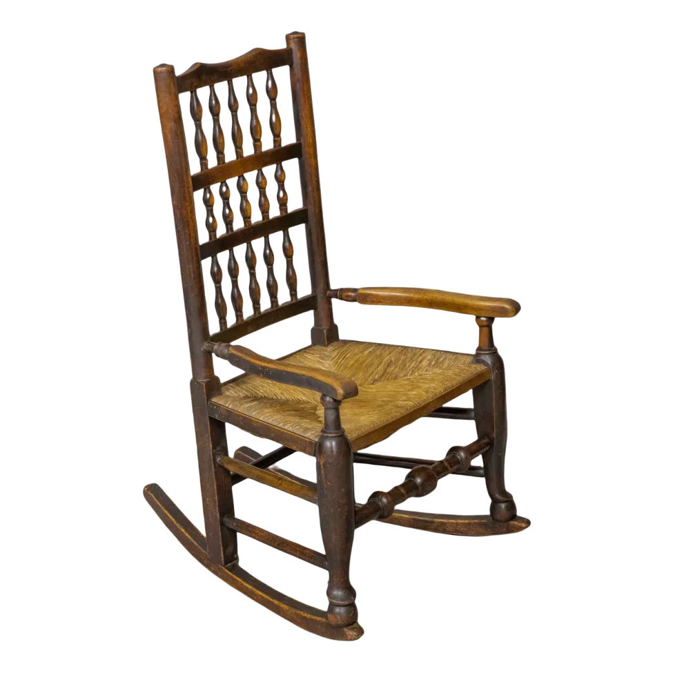 18th Century English Spindle Back Rocker | Chairish