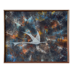 Original Leonardo Nierman Painting Bird in Flight Large 1959 Oil on Masonite Modernist Statement Piece - 50” X 41”