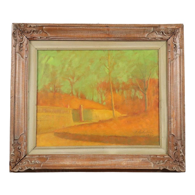 Innocente Salvini, Landscape Composition, 1970, Oil Painting on Canvas, Framed For Sale