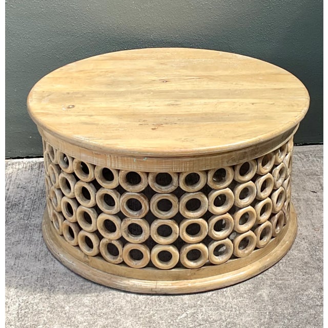 Wood Vintage Wooden Openwork Coffee Table For Sale - Image 7 of 12