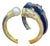 Bochic "Orient" Vintage Ruby, Pearl & Sapphire Dragon Bangle Set 18K Gold & Silver For Sale