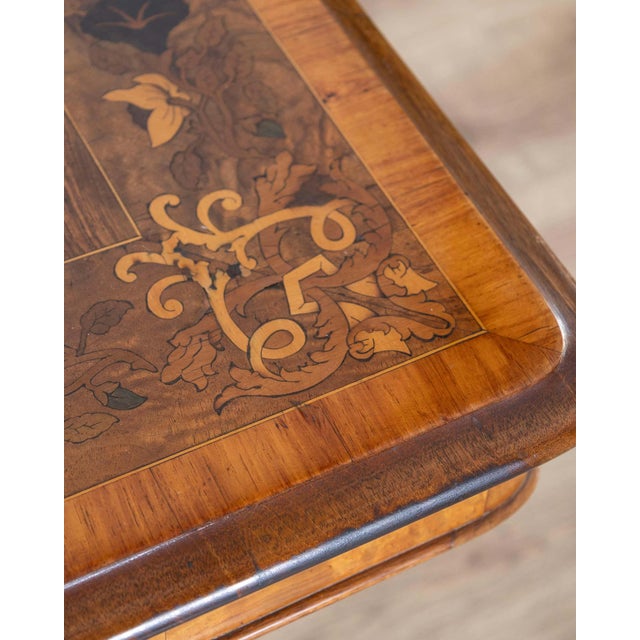 Lombardy Rectangular Table in Walnut and Precious Wood Marquetry, Italy, 19th Ce For Sale - Image 14 of 16