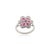 Metal Handcrafted 925 Siver Oval Cut Ruby & Halo Diamond Flower Cocktail Ring - Size 6 For Sale - Image 7 of 10