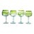 Set of 4 Lime Green Swirl Handblown Mexican Margarita, Water, Wine Glasses For Sale