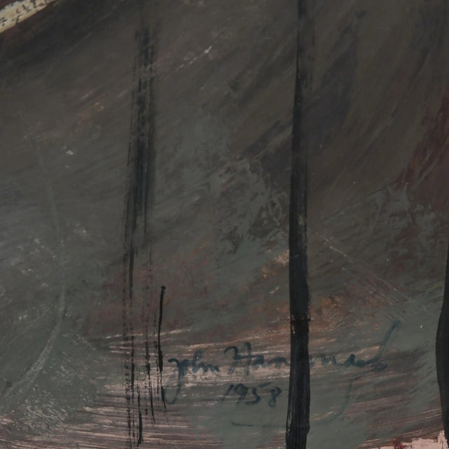 Abstract Jack Hammack (1925-1990), Abstract Oil on Paper For Sale - Image 3 of 3