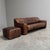 Vintage De Sede 3 seater sofa with hocker, model DS 44. Switserland 1970s. Brown, thick neck leather upholstery. Sofa and...
