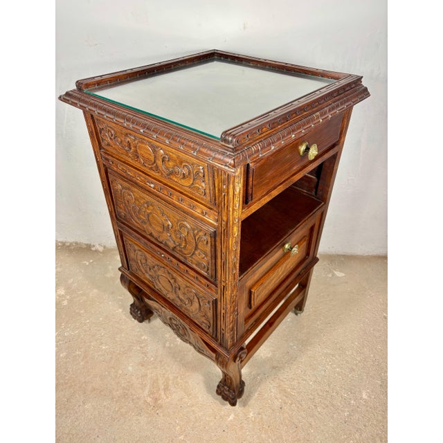 Victorian Oak Carved Serving Cabinet, 1930s For Sale - Image 4 of 13