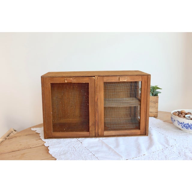 Wooden Pantry with Metal Wire Mesh, 1950s For Sale - Image 9 of 9