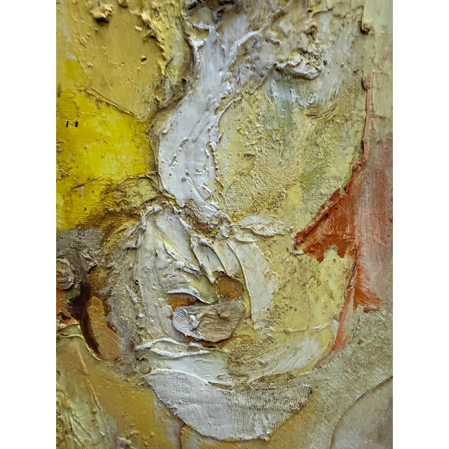1960s 1960 Heavily Impasto Mix Media Abstract Signed Silverman For Sale - Image 5 of 10