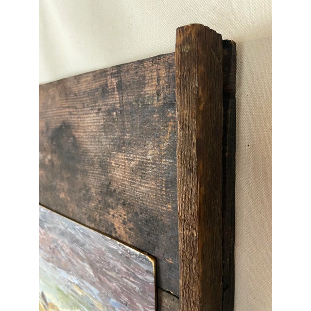 1910s 1920s Heinrich Von Zügel Cows & Worker in a Field Oil Painting on Board For Sale - Image 5 of 11