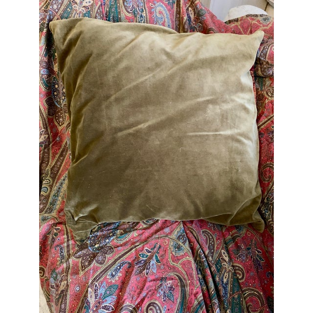 Discontinued Pottery Barn 2010 Accent Pillow Red Paisley Made of Wool Fabric Back to Velvet 26” X 26” For Sale - Image 12 of 12