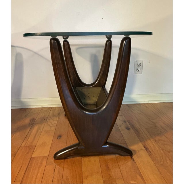 Adrian Pearsall Mid Century Modern Walnut Accent Side Tables Removable Brass Insert - A Pair For Sale - Image 9 of 12