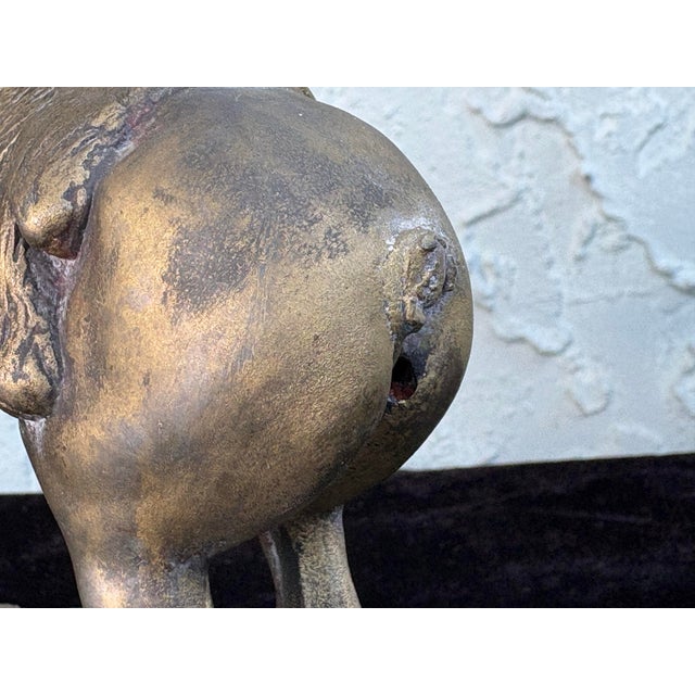 Bronze Early 20th Century Signed Classical Bronze-Tone Sculpture of Youth Restraining a Rearing Horse For Sale - Image 8 of 10