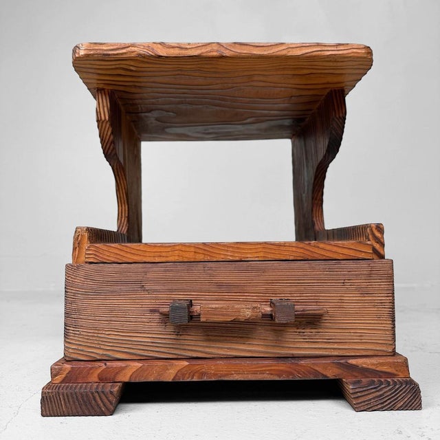 Mid-Century Modern Japanese Sugi Display Cabinet with Drawer, 1950s-1960s For Sale - Image 3 of 10