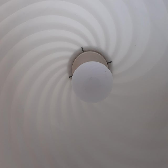 Modern White Spiral Murano Glass Dome Pendant, 1960s For Sale - Image 10 of 13