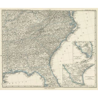 Antique Map of Tennessee, Kentucky, Virginia, Alabama, Georgia and Surroundings For Sale