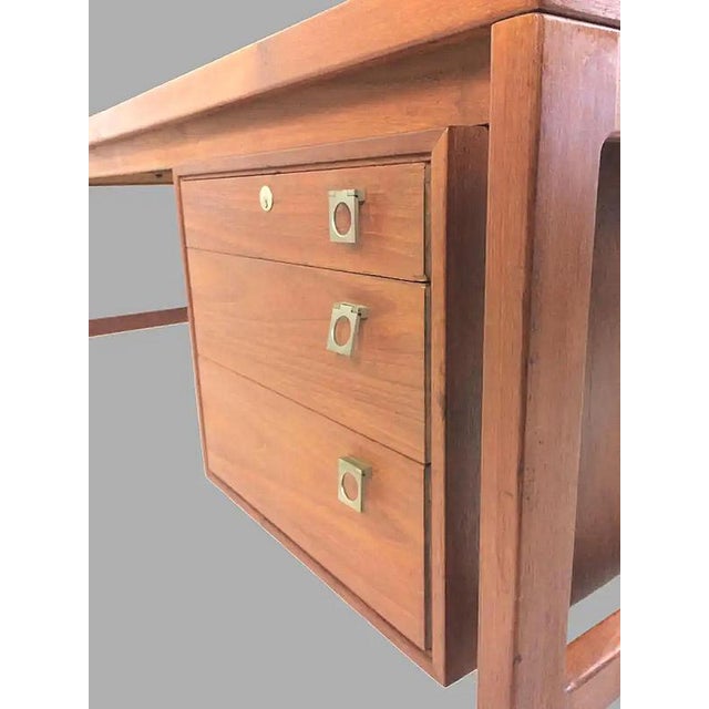 Large Executive Desk in Teak attributed to Arne Vodder for Sibast, 1960s For Sale - Image 6 of 11