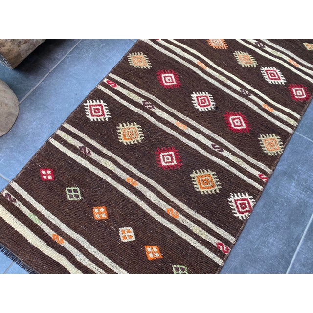 1950s Vintage Kurdish Area Wool Rug For Sale - Image 5 of 10