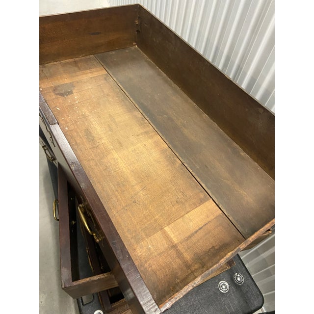 18th Century English Made in England Chippendale Mahogany Secretary Desk With Leather Top For Sale - Image 10 of 12