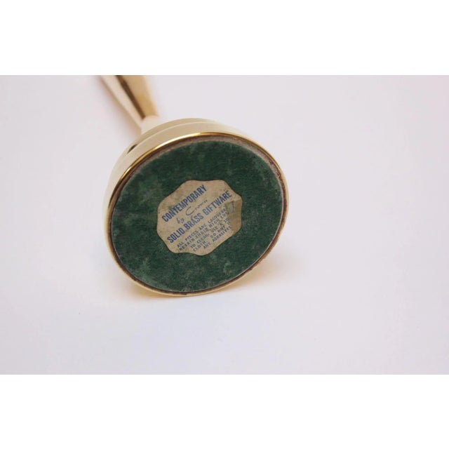 Vintage Solid Brass Sculptural Candlestick/Bud Vase by Crown For Sale - Image 10 of 11