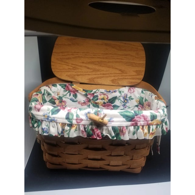 Vintage Longaberger Basket With a Floral Lining Chairish